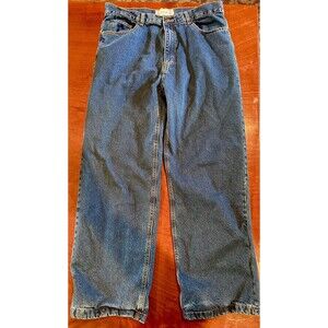 Burry Lane Jeans Mens Blue Denim 100% Cotton Flannel Lined Pants 40x32 *